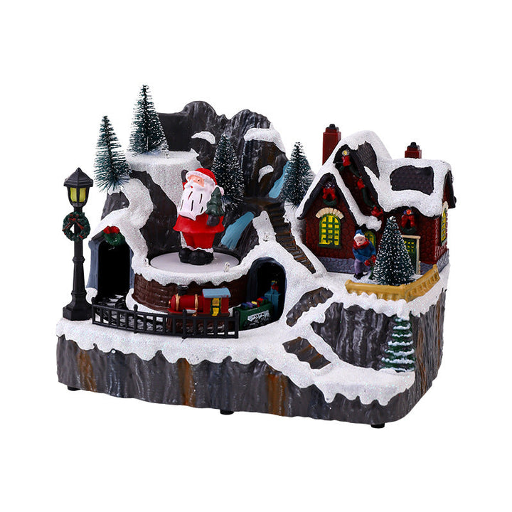 Christmas village with lights