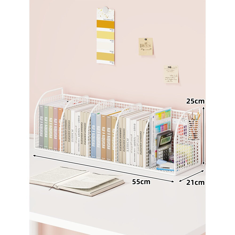 Mesh Desk Tidy with Triple Vertical Compartments for Files & Office Supplies