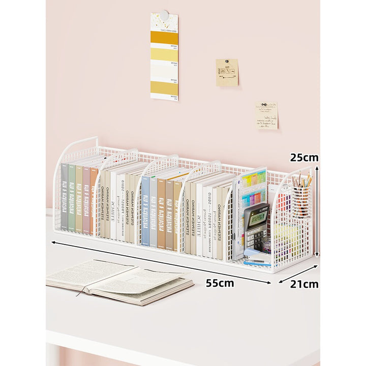 Mesh Desk Tidy with Triple Vertical Compartments for Files & Office Supplies