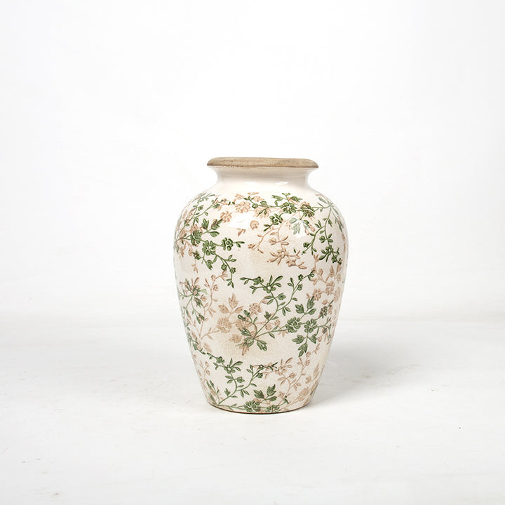 Elegant floral ceramic carafe