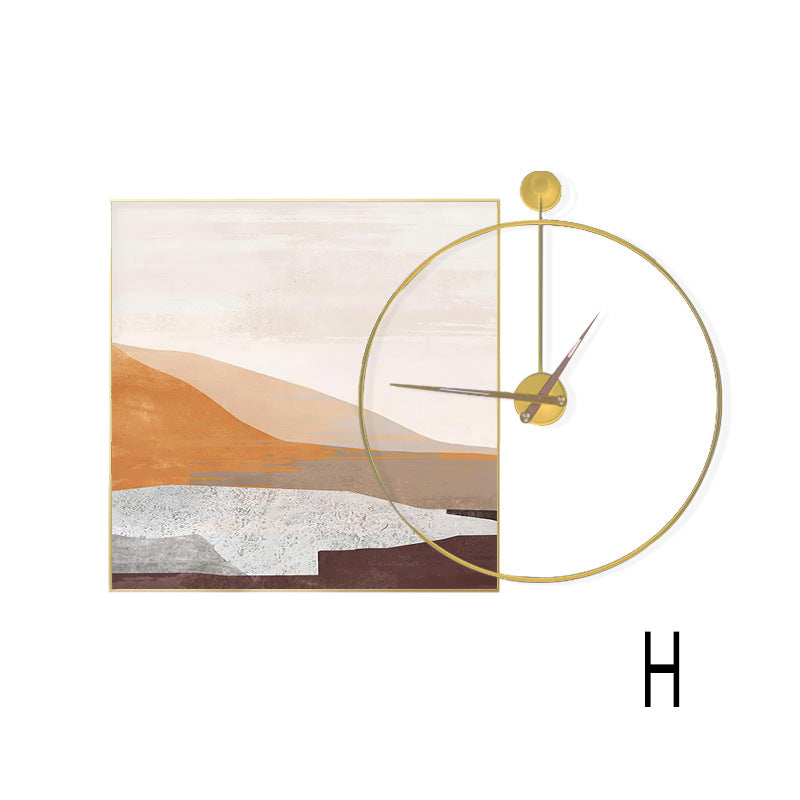 Artistic Wall Clock and Framed Abstract Artwork