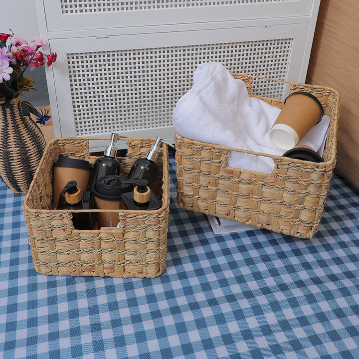 Practical storage basket made of natural materials