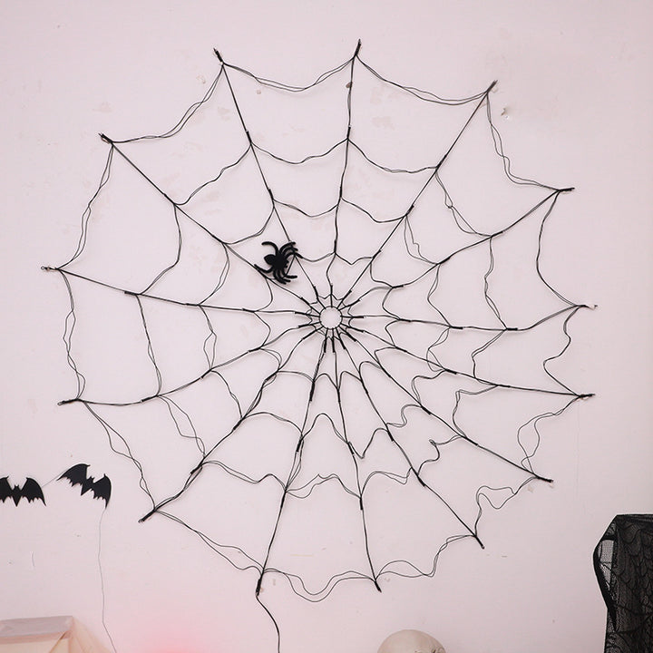 Spiderweb LED Halloween Wall Light Decoration with Artificial Spider