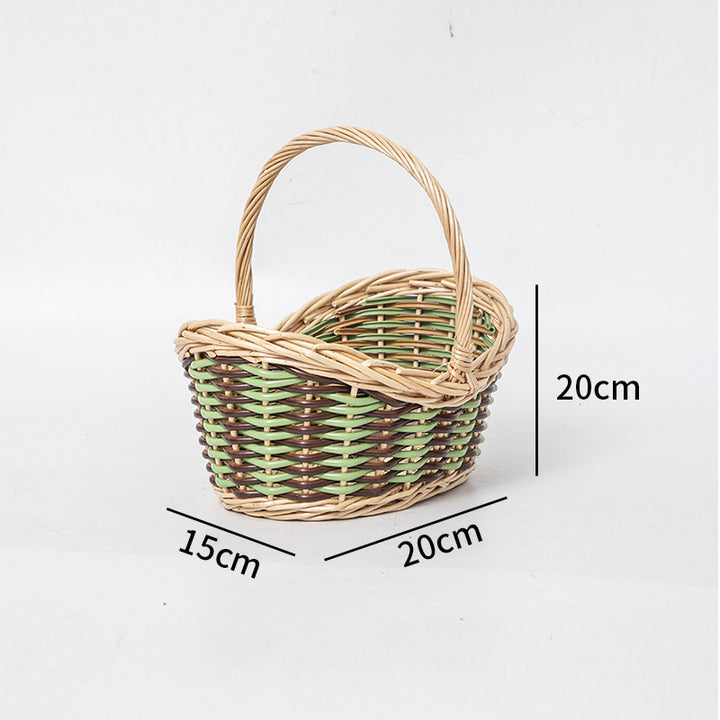 Basket with ergonomic carrying handle