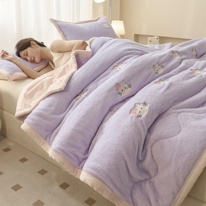 Plush Cartoon-Themed Quilted Comforter