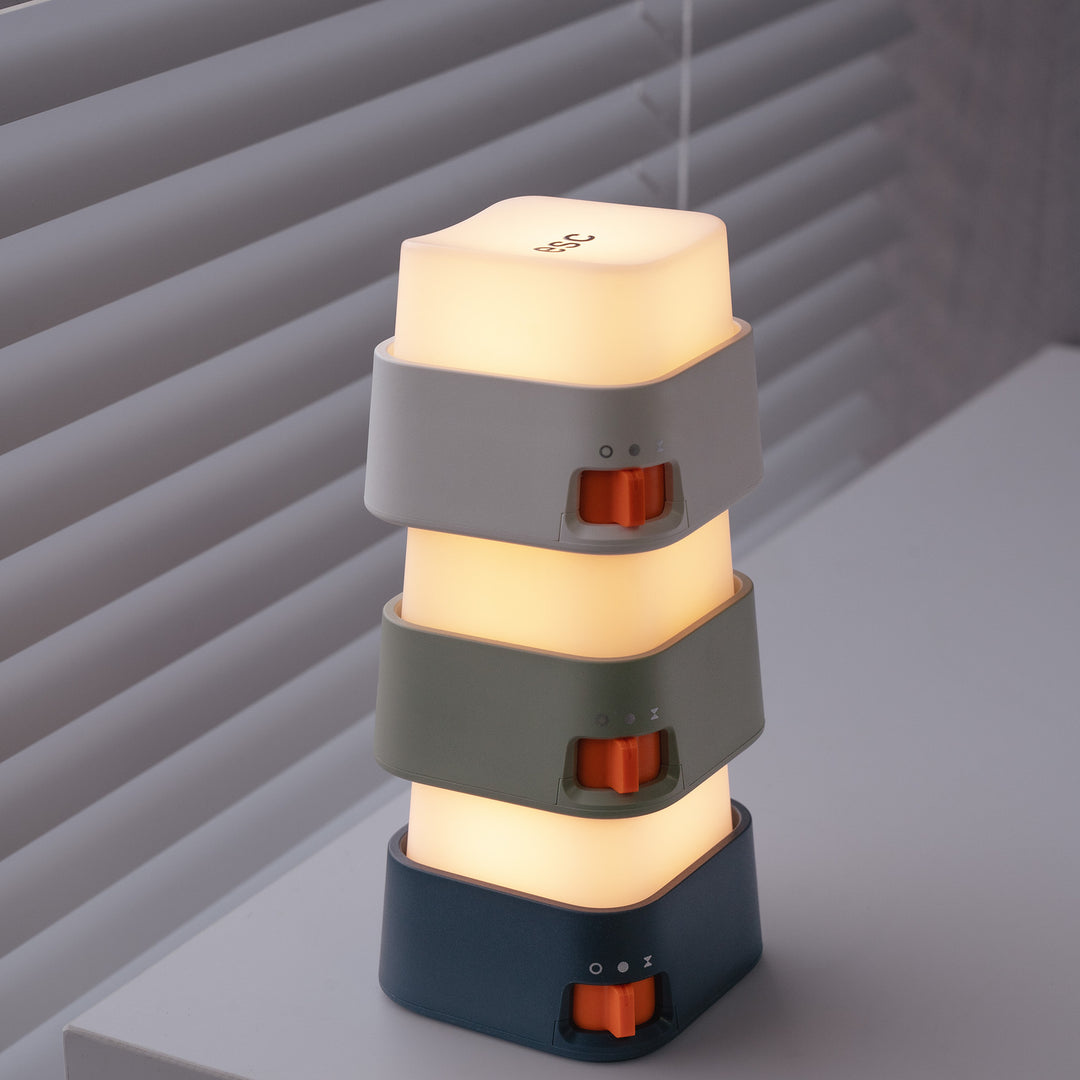 Portable rechargeable cube LED night light with adjustable brightness