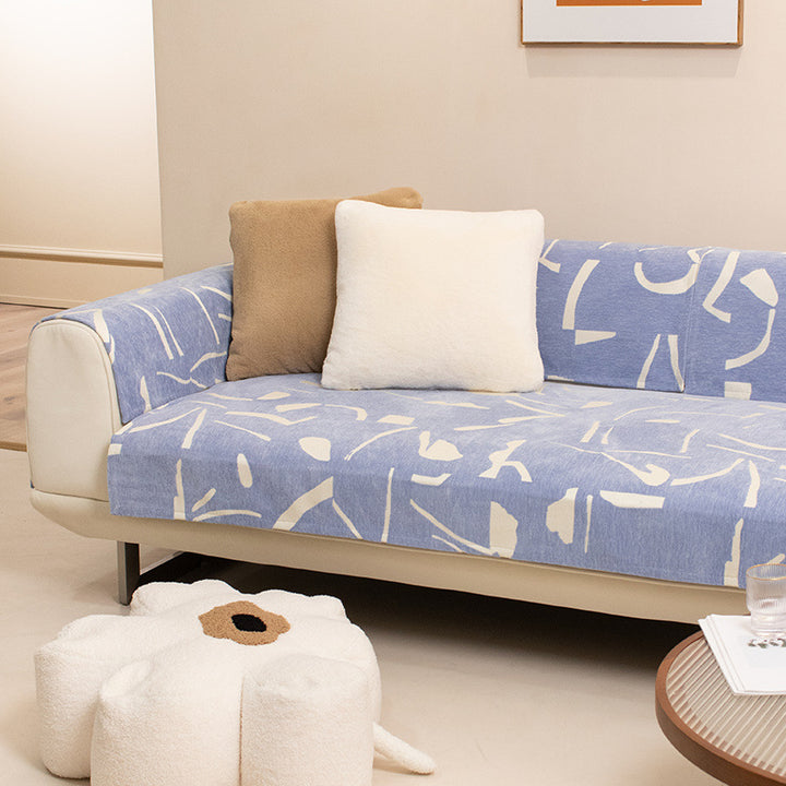 Sofa cover and throw blanket