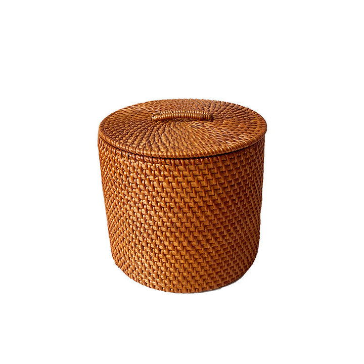 Modern storage stool made of natural material