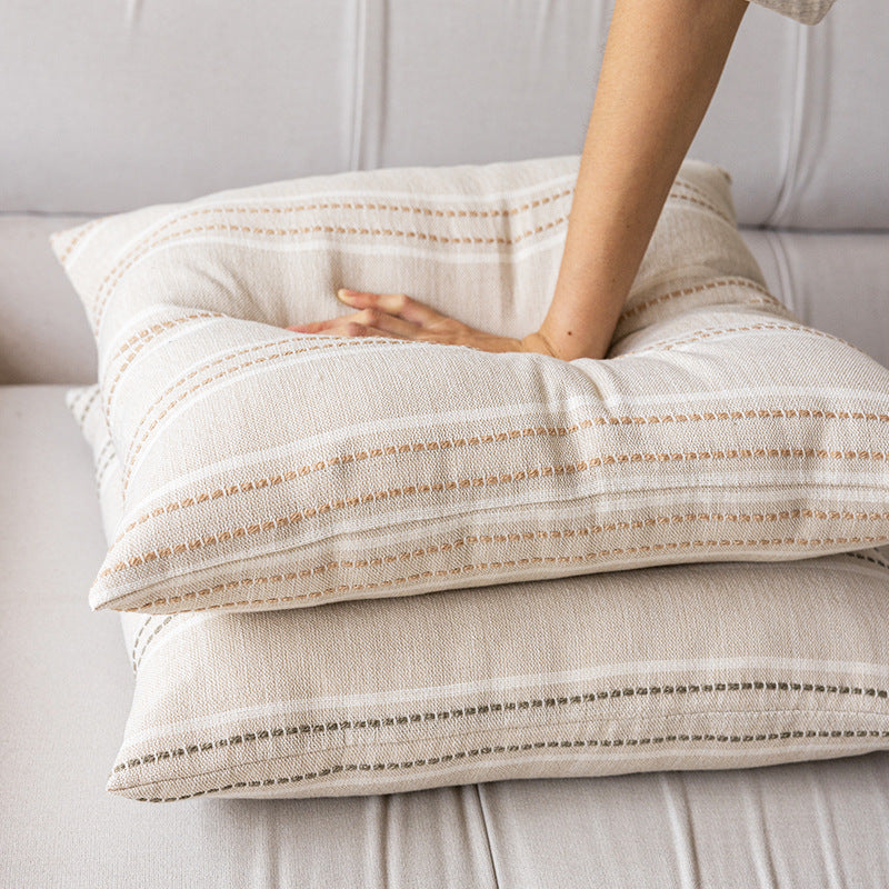 Textured Striped Decorative Pillow