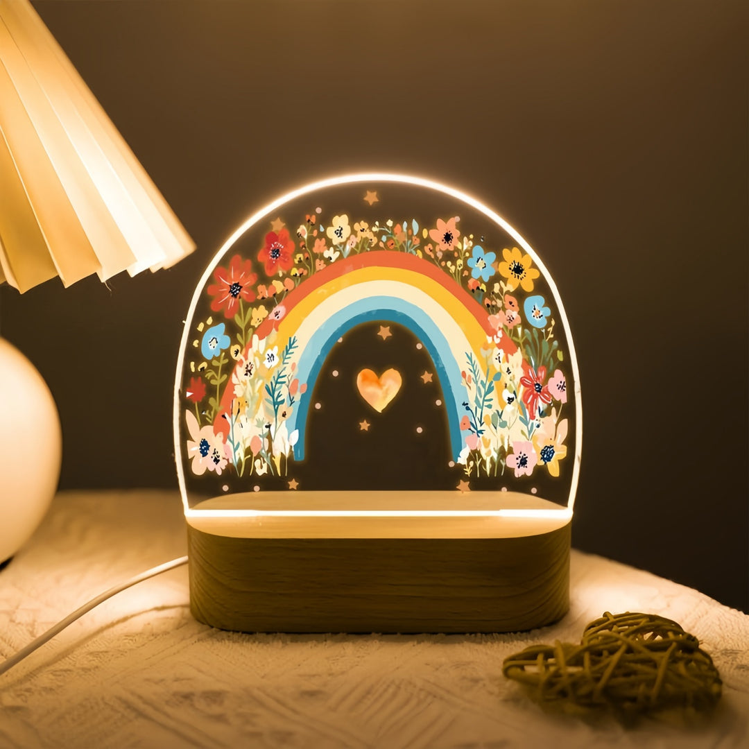 Acrylic LED Rainbow Flower Night Lamp