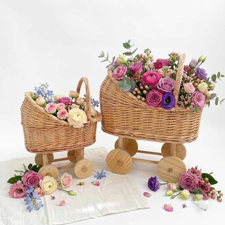 Playful Flower Basket On Wheels