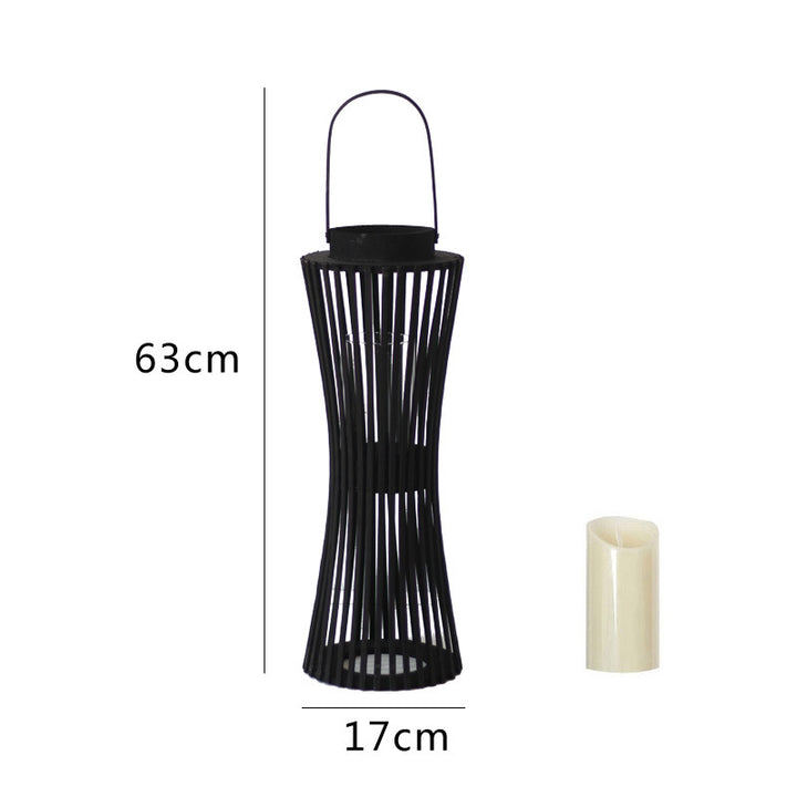 Elegant lantern made of woven wood