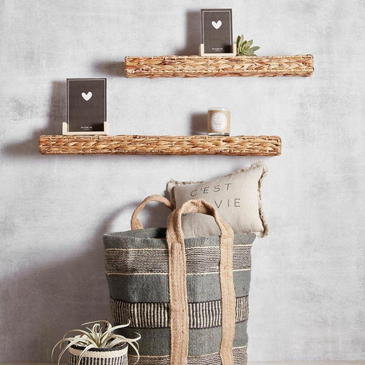 Handcrafted decoration basket made of natural materials