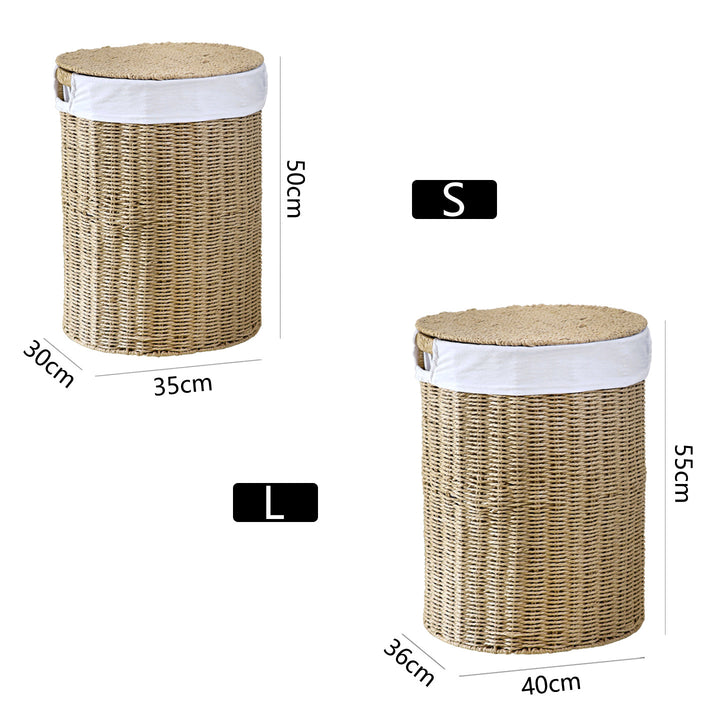 Rustic laundry basket made of woven material