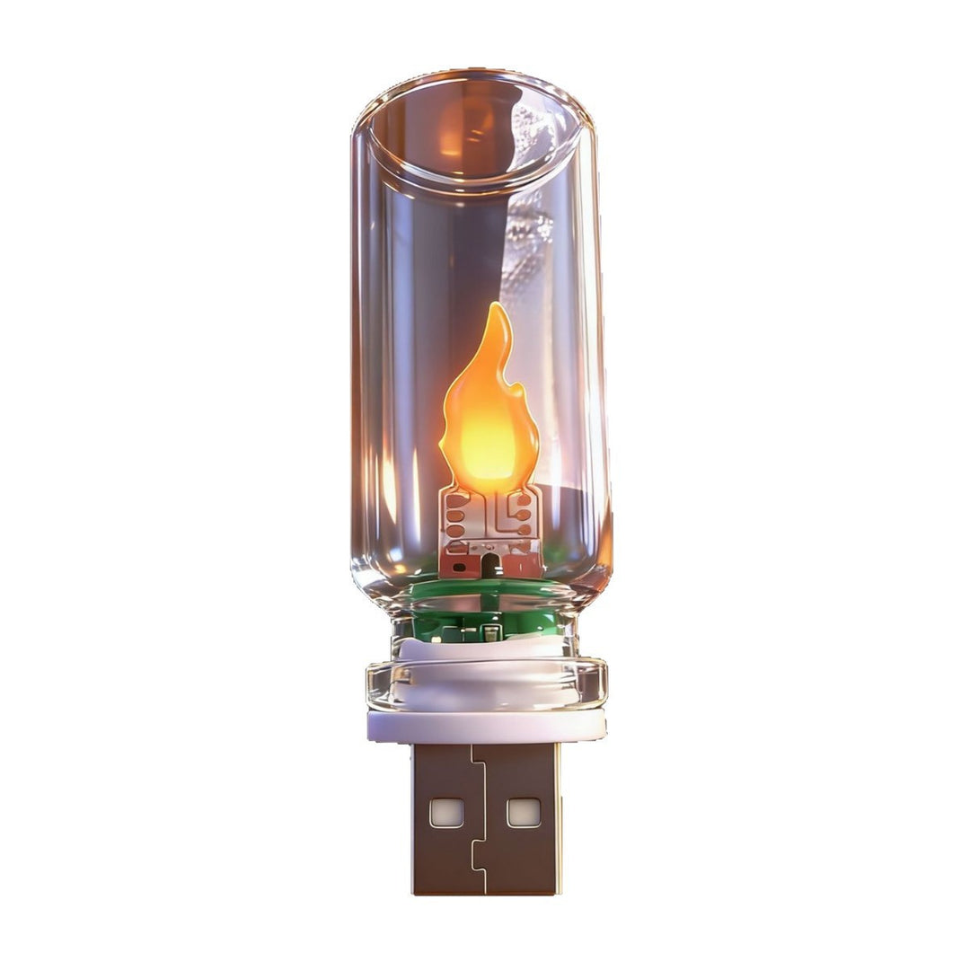 Realistic Flickering Flame LED Glass Tube Night Light
