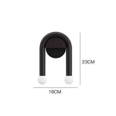 U-shaped dual globe wall lamp