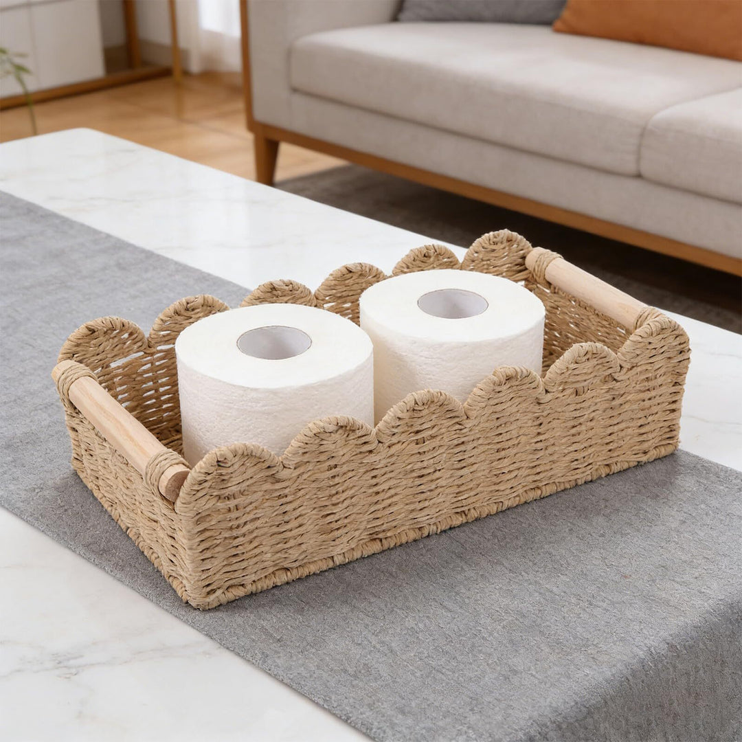 Decorative storage basket with wave edge
