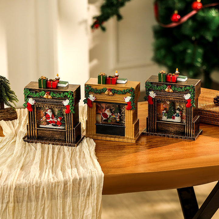 Decorative Christmas Romance Fireplace Figure