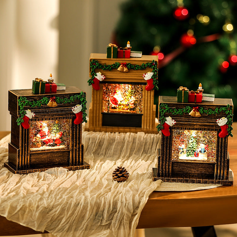 Decorative Christmas Romance Fireplace Figure