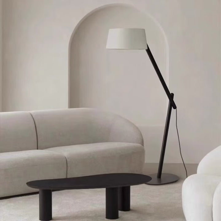Adjustable wooden floor lamp