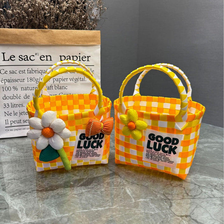 Playful and Colorful Basket Bag