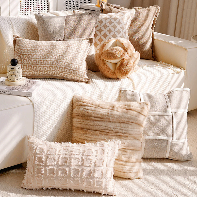 Decorative Throw Pillow with Textured Finish for Living Room