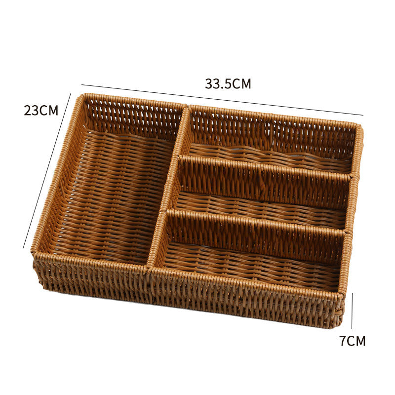Multi-Sectional Woven Storage Basket