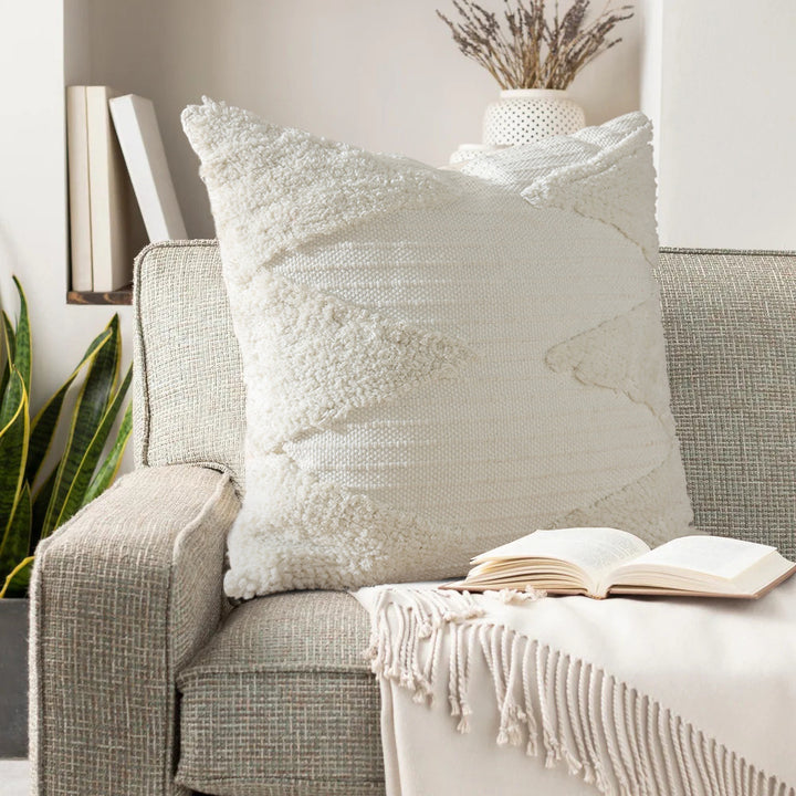 Luxurious decorative cushion with textured tufting surface