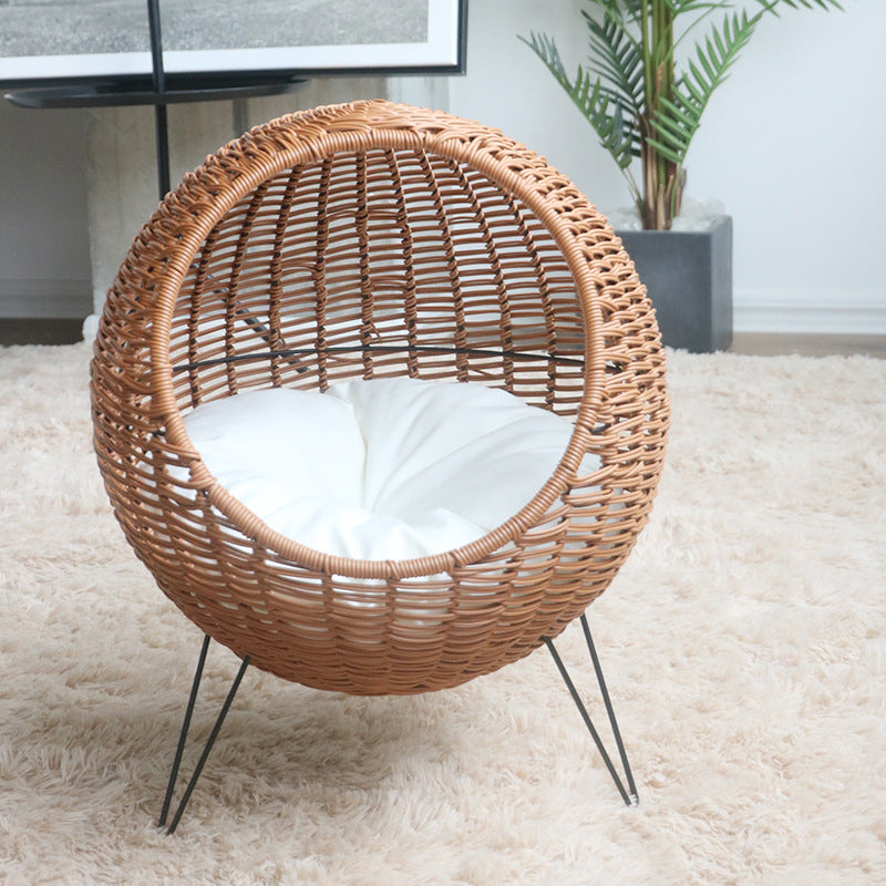 Cat Bed with Stylish Rattan Design