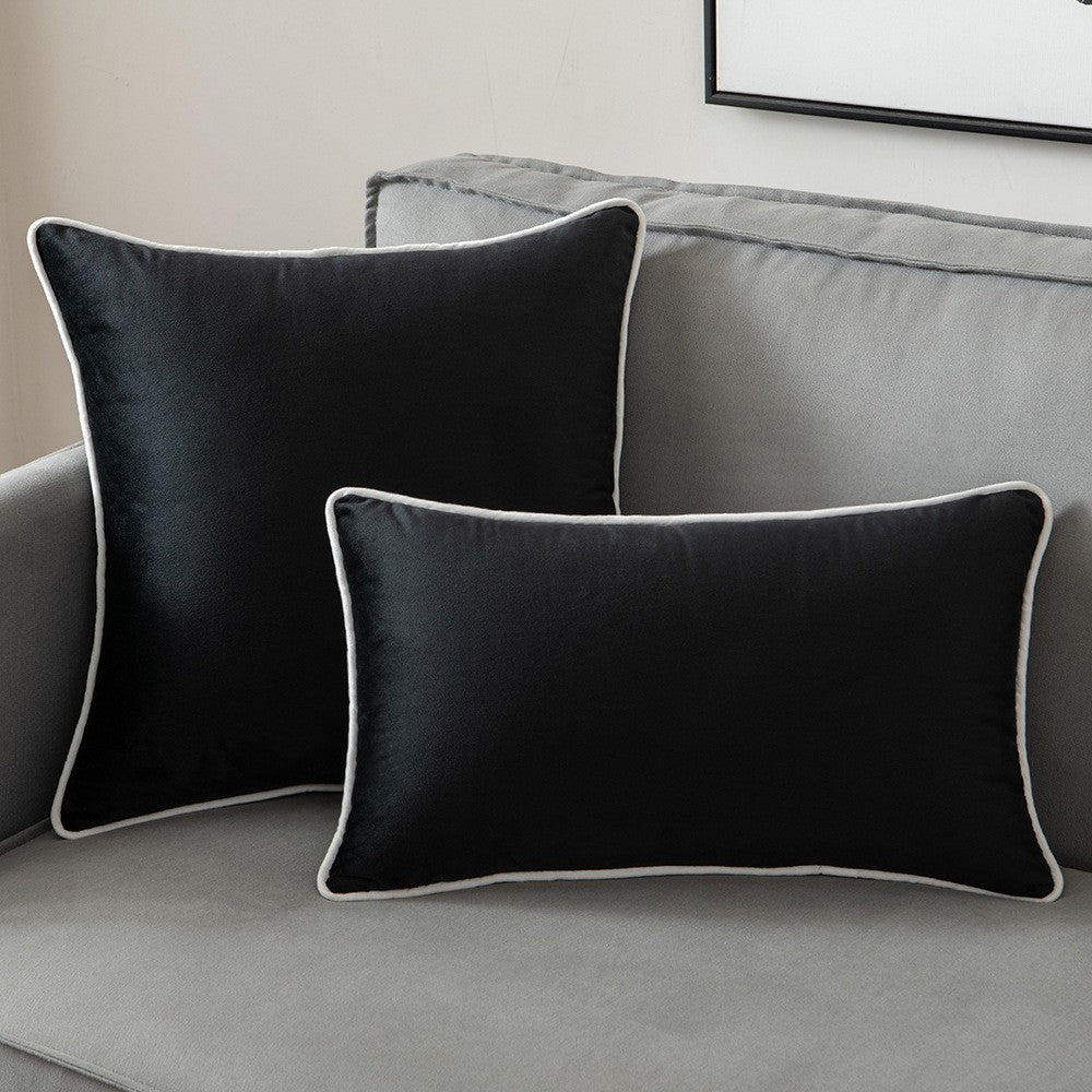 Luxury Velvet Throw Cushion with Contrast Piping