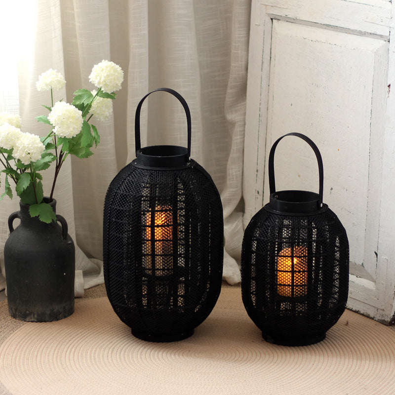 Decorative metal lantern with handle