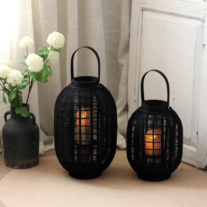 Decorative metal lantern with handle