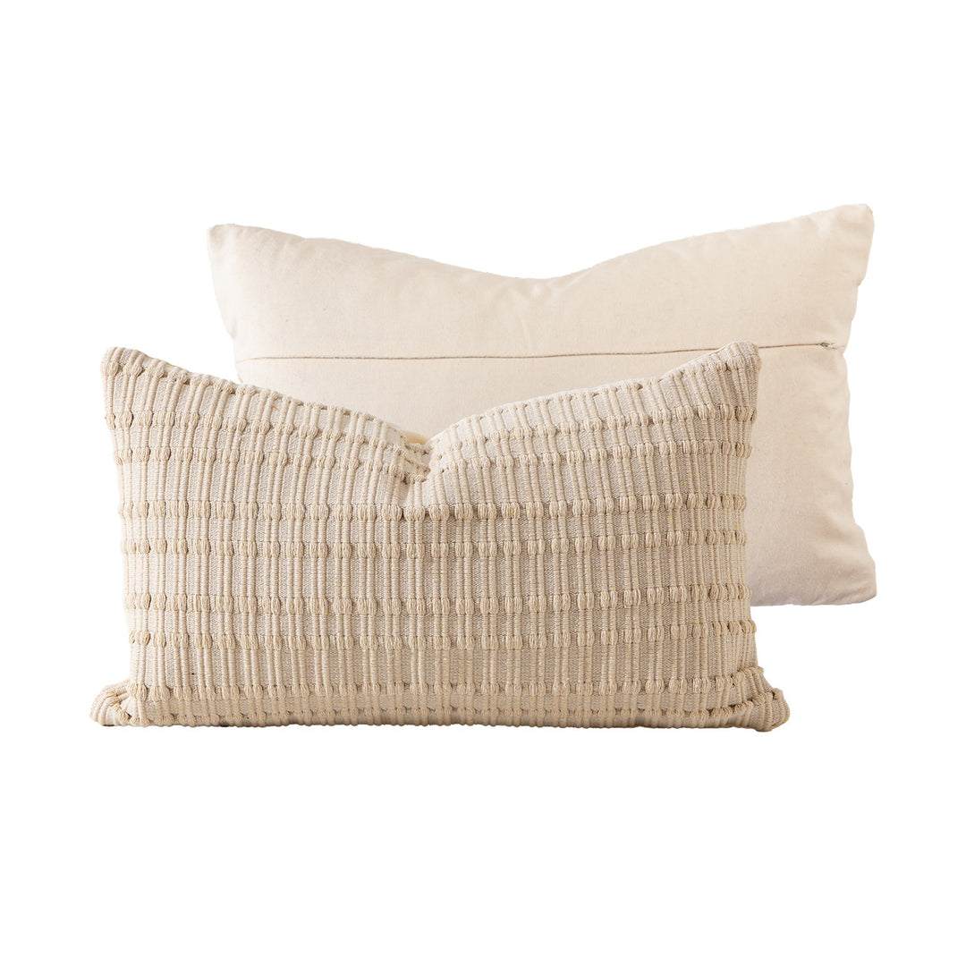 Cotton cushion duo with handwoven texture and hidden zipper