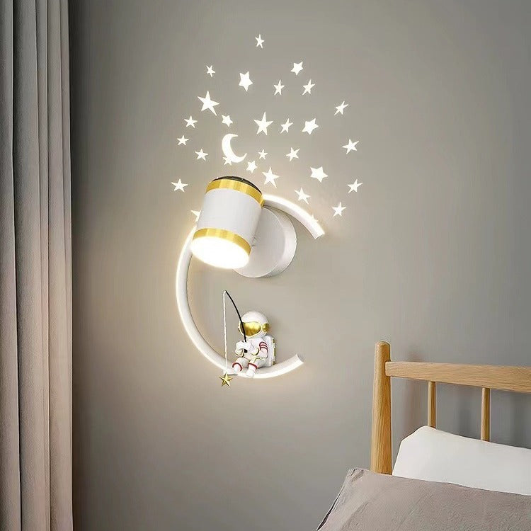 Astronaut Half Moon LED Wall Light Night Light