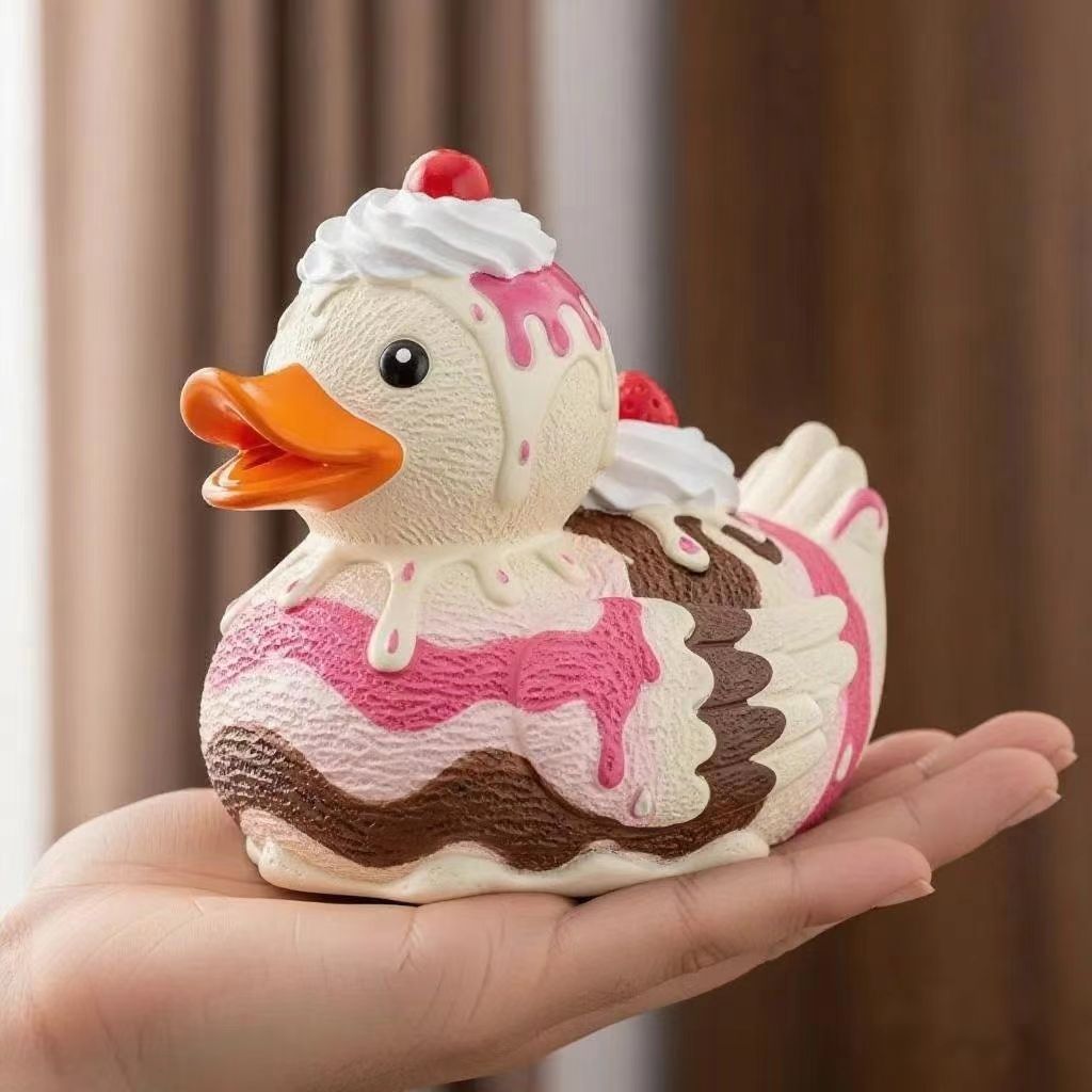 Decorative figure rubber duck with surprise element