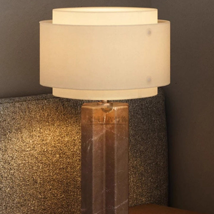 Contemporary stone table lamp