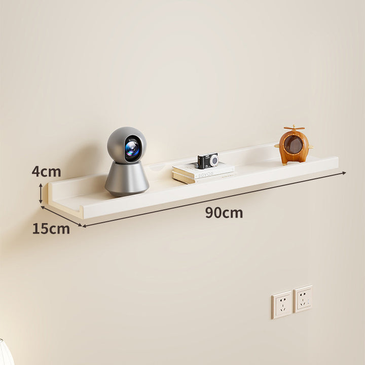 Wall-Mounted Floating Display Shelf with Raised Lip Concealed Brackets