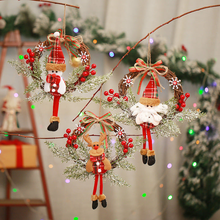 Christmas wreath decoration with snowman design