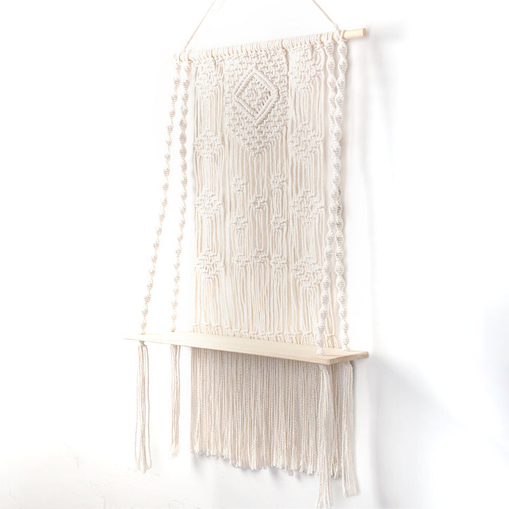 Macramé Wall Shelf with Hanger