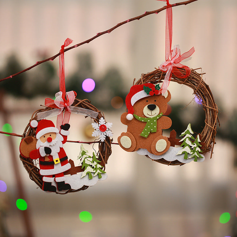 Decorative Christmas wreath with reindeer motif
