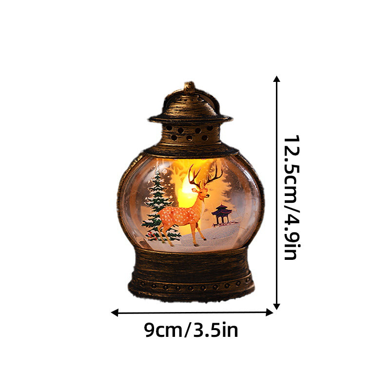Decorative Christmas lantern with festive Santa motif