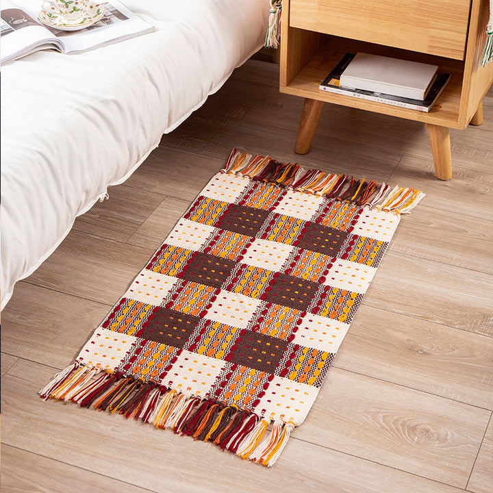 Woven placemat made of cotton in buffalo check with fine structured surface