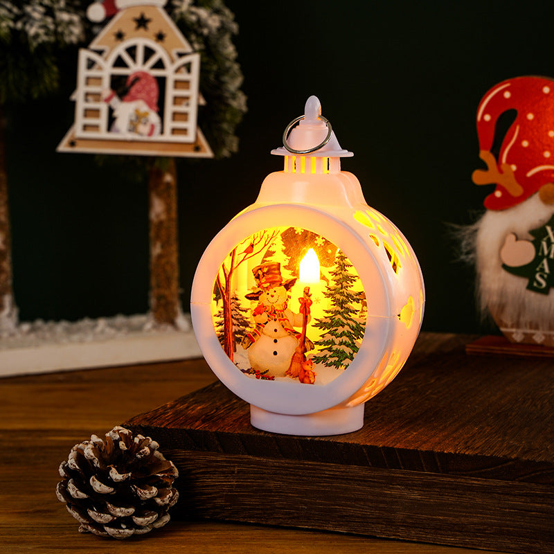 Nostalgic Christmas lantern with inviting deer scene