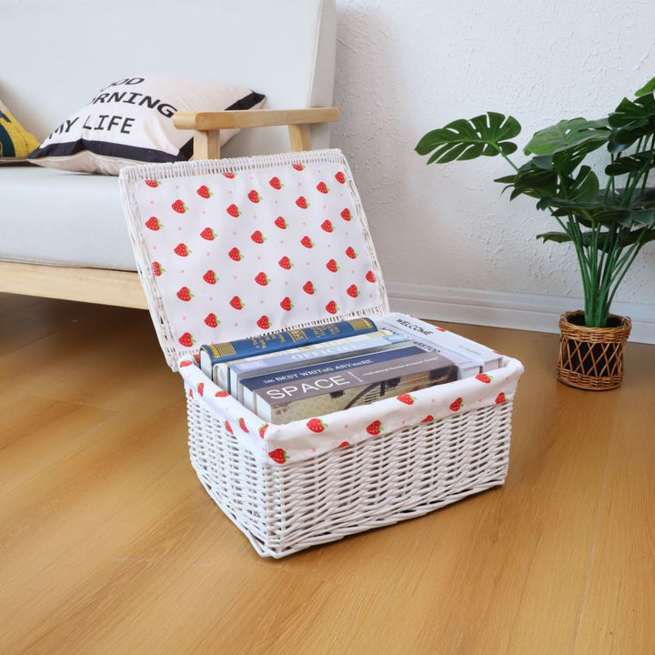 Cute storage basket with strawberry pattern