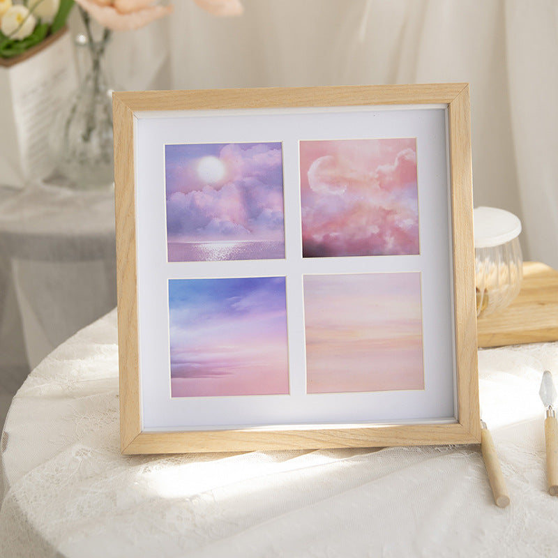 Framed Floral Art Collage Display for Home