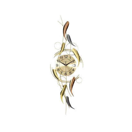 Artistic Wall Clock with Leaf Motif