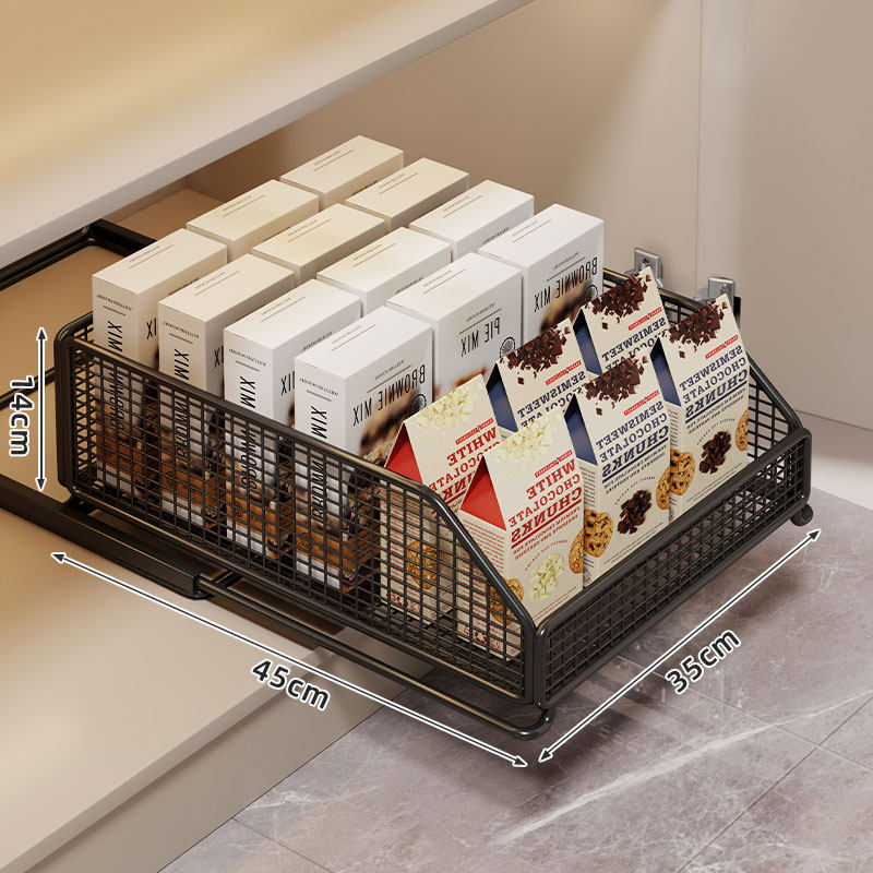 Pull-Out Mesh Pantry Drawer Organizer for Kitchen Cabinets