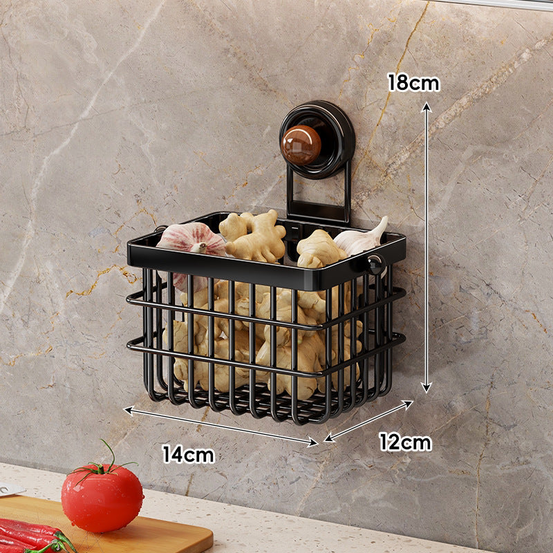 Suction-Attach Kitchen Wire Basket with Quick-Release Mount