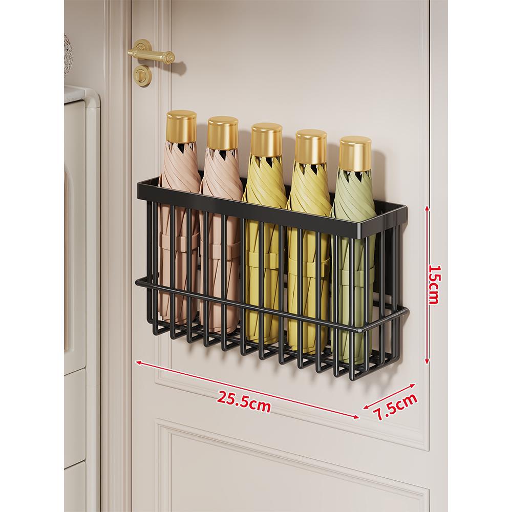 Wall-Mounted Metal Umbrella Organizer for Collapsible Umbrellas