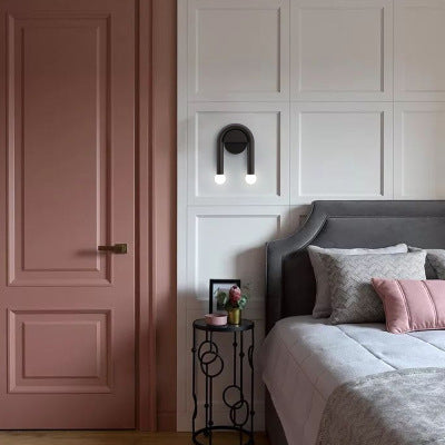 U-shaped dual globe wall lamp